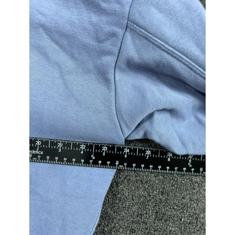 Nike Light Blue Cropped Sweatshirt with Glitter Swoosh
